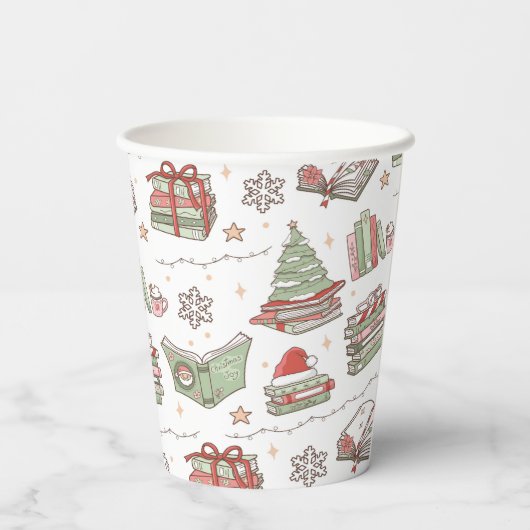 Cozy Christmas Book Lover 紙コップ (裏面)