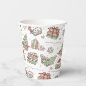 Cozy Christmas Book Lover 紙コップ (正面)