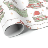Cozy Christmas Book Lover Wrapping Paper ラッピングペーパー (ロールコーナー)