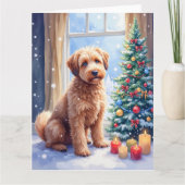 Cozy Christmas Bouvier des Flandres Art カード (正面)
