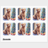 Cozy Christmas Bouvier des Flandres Art スクエアシール (シート)