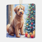 Cozy Christmas Bouvier des Flandres Art セラミックオーナメント (左)