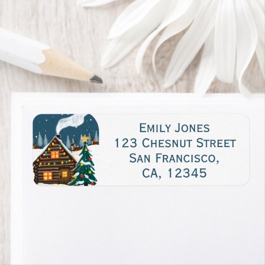 Cozy Christmas Cabin ラベル (インサイチュ)