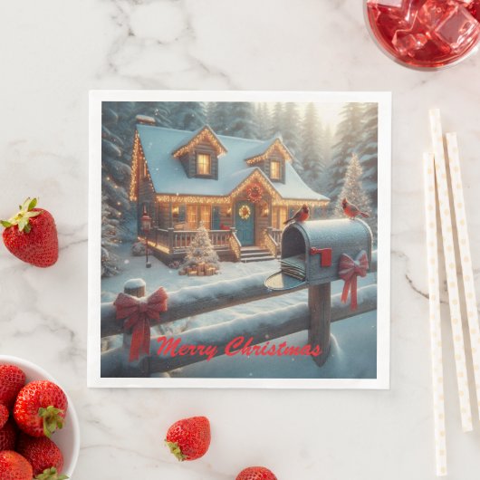 Cozy Christmas Cabin Winter Wonderland (インサイチュ)