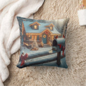 Cozy Christmas Cabin Winter Wonderland クッション (ブランケット)