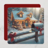 Cozy Christmas Cabin Winter Wonderland シーズンカード (正面/裏面)