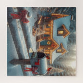 Cozy Christmas Cabin Winter Wonderland ジグソーパズル (横)