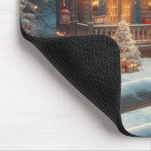 Cozy Christmas Cabin Winter Wonderland マウスパッド (コーナー)