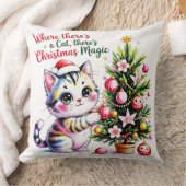 Cozy Christmas Cat - Festive Home Decor Gift クッション (ブランケット)