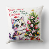 Cozy Christmas Cat - Festive Home Decor Gift クッション (裏面)