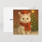 Cozy Christmas Cat Flat Card (正面/裏面)