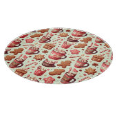 Cozy Christmas Cocoa and Gingerbread Pattern カッティングボード (角)