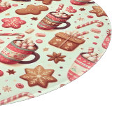 Cozy Christmas Cocoa and Gingerbread Pattern カッティングボード (角)