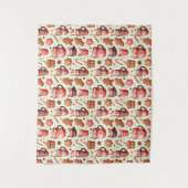 Cozy Christmas Cocoa and Gingerbread Pattern タペストリー (正面)