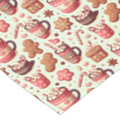 Cozy Christmas Cocoa and Gingerbread Pattern テーブルクロス (アングル)