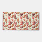 Cozy Christmas Cocoa and Gingerbread Pattern デスクマット (正面)