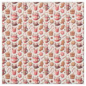 Cozy Christmas Cocoa and Gingerbread Pattern ファブリック (見本)