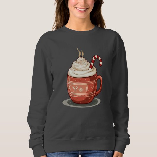 Cozy Christmas Coffee Illustration スウェットシャツ (正面)