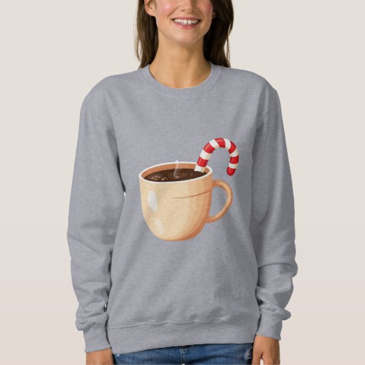 Cozy Christmas Coffee Mug Illustration  スウェットシャツ (正面)