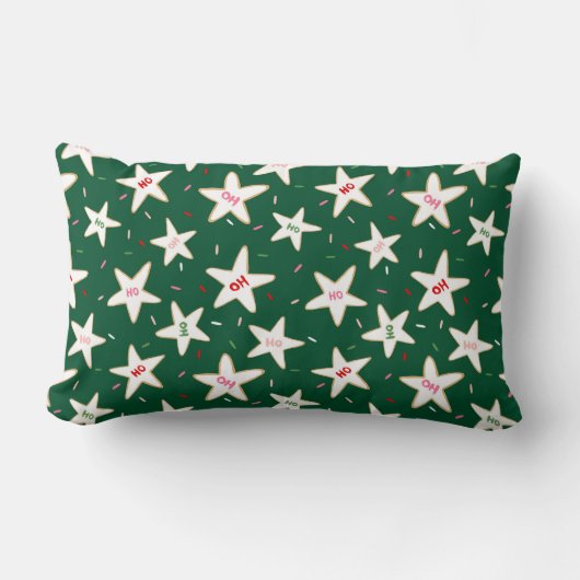 Cozy Christmas Cookie Pattern ランバークッション (正面)