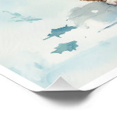 Cozy Christmas corgi Festive Holiday Wall Art ポスター (コーナー)