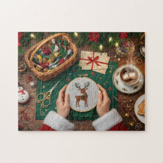 Cozy Christmas Craft Holiday Reindeer Stitching  ジグソーパズル