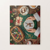 Cozy Christmas Craft Holiday Reindeer Stitching  ジグソーパズル (縦)