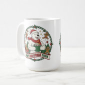 Cozy Christmas Crew – Cute Polar Bear & Gingerbrea コーヒーマグカップ (正面左)