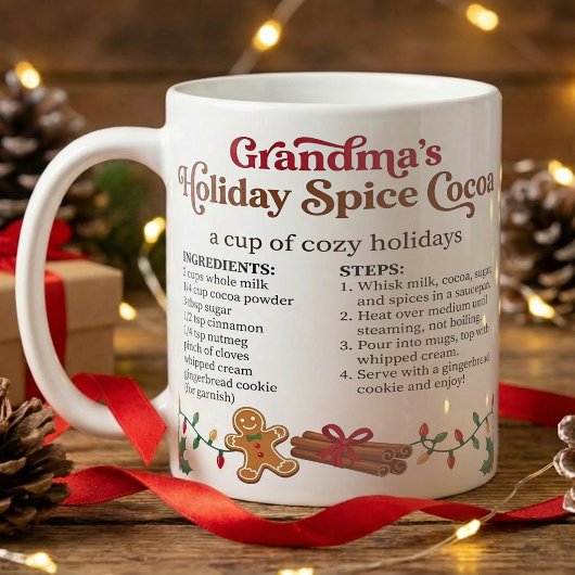 Cozy Christmas, Cute Grandma Hot Chocolate Recipe コーヒーマグカップ