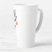 Cozy Christmas Deer with Ornaments and Lights カフェラテマグ (右アングル)