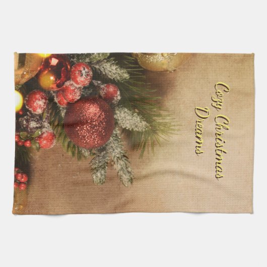 Cozy Christmas Dreams Towel | Holiday Kitchen  キッチンタオル (横)