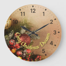 Cozy Christmas Dreams Wall Clock | Holiday Wall 