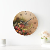 Cozy Christmas Dreams Wall Clock | Holiday Wall  ラージ壁時計 (ホーム)