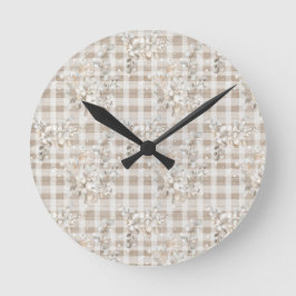 Cozy christmas earth tones floral  ラウンド壁時計