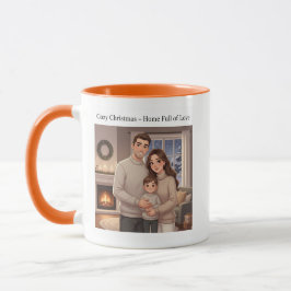 Cozy Christmas Family Mug – Holiday Gift Illustrat マグカップ