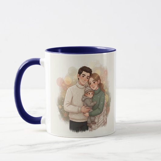Cozy Christmas Family Mug – Personalized Holiday G マグカップ (左)