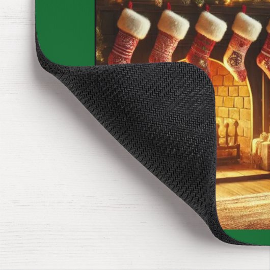 Cozy Christmas Fireplace Mouse Pad マウスパッド (コーナー)