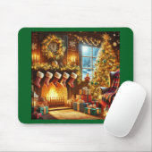Cozy Christmas Fireplace Mouse Pad マウスパッド (マウス)