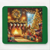 Cozy Christmas Fireplace Mouse Pad マウスパッド (正面)