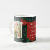 Cozy Christmas Floral 2 Photo Mug Classic Holiday コーヒーマグカップ (正面左)