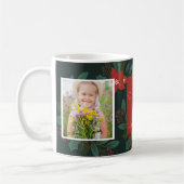 Cozy Christmas Floral 2 Photo Mug Classic Holiday コーヒーマグカップ (左)