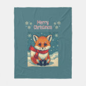 Cozy Christmas Fox Fleece Blanket フリースブランケット (正面)