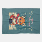 Cozy Christmas Fox Kitchen Towels キッチンタオル (横)