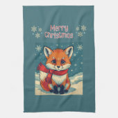 Cozy Christmas Fox Kitchen Towels キッチンタオル (縦)