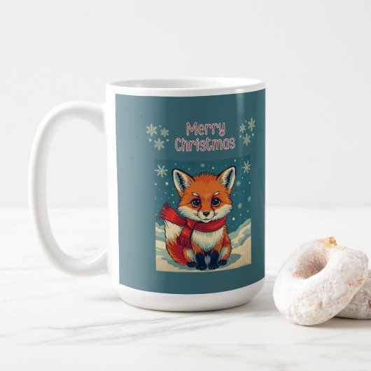Cozy Christmas Fox Mug コーヒーマグカップ (ドーナツ)