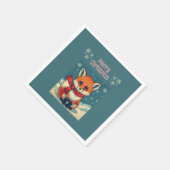 Cozy Christmas Fox Paper Napkin スタンダードカクテルナプキン (角)