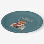 Cozy Christmas Fox Paper Plate ペーパープレート (アングル)