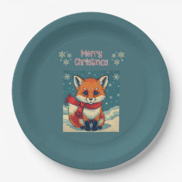 Cozy Christmas Fox Paper Plate ペーパープレート