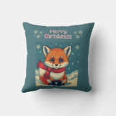 Cozy Christmas Fox Throw Pillow クッション (裏面)