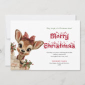 Cozy Christmas funny reindeer cute greeting card シーズンカード (正面)
